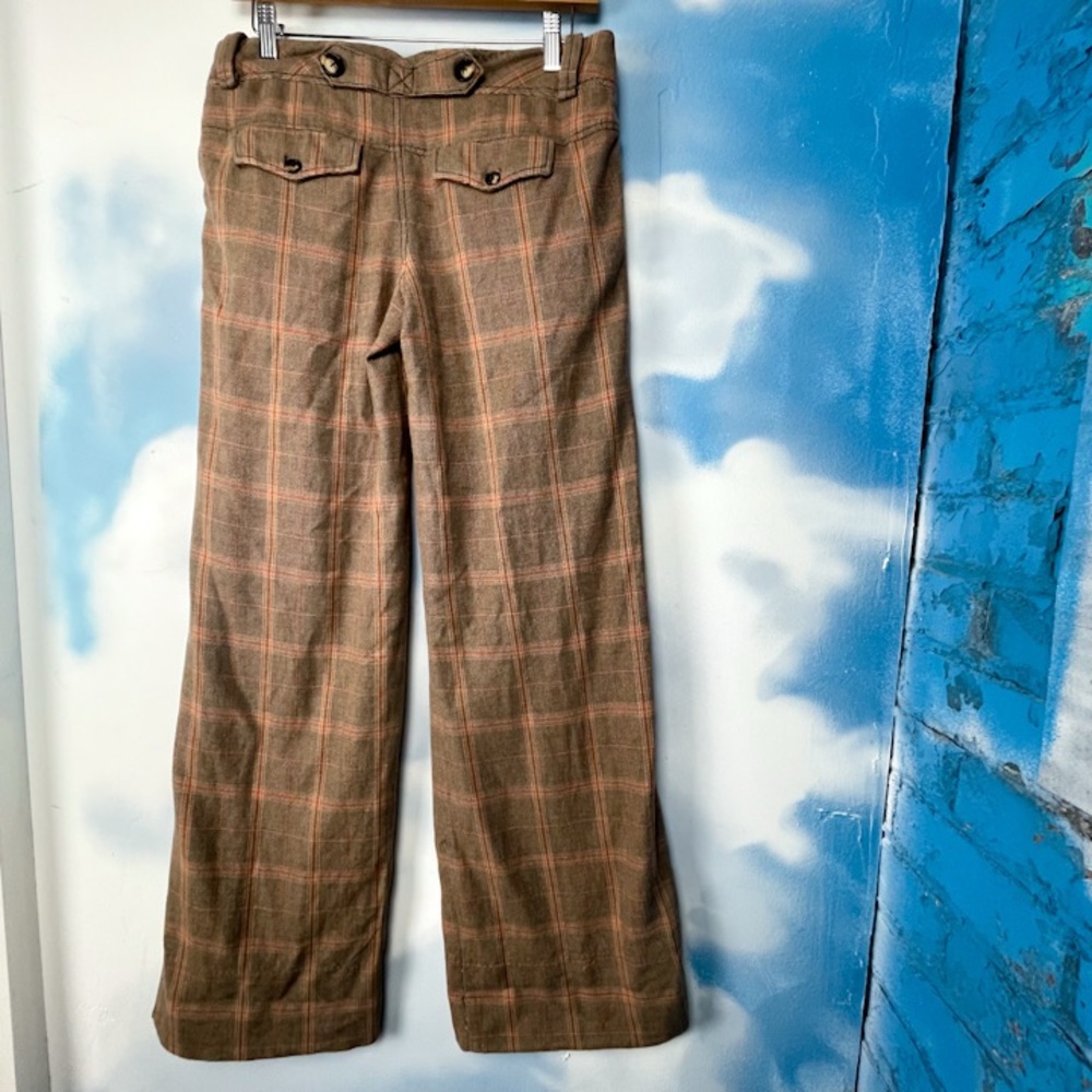 Free People vintage wide leg plaid trousers